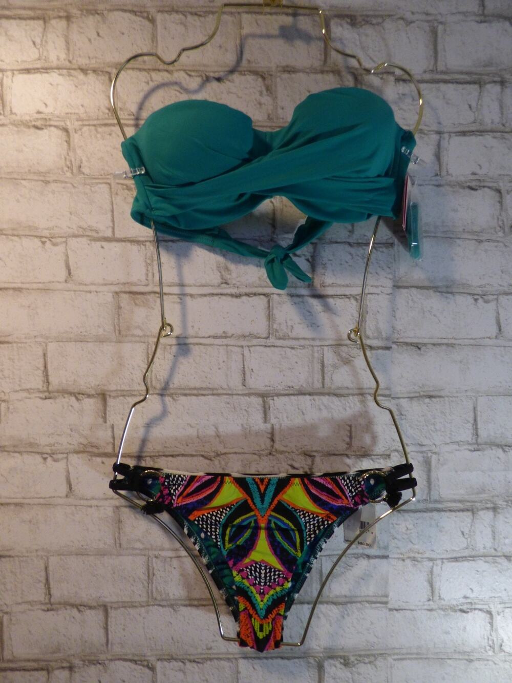 Kate Spade Fiji Green Bandeau S Trina Turk Africana Bikini 4 Set NEW
